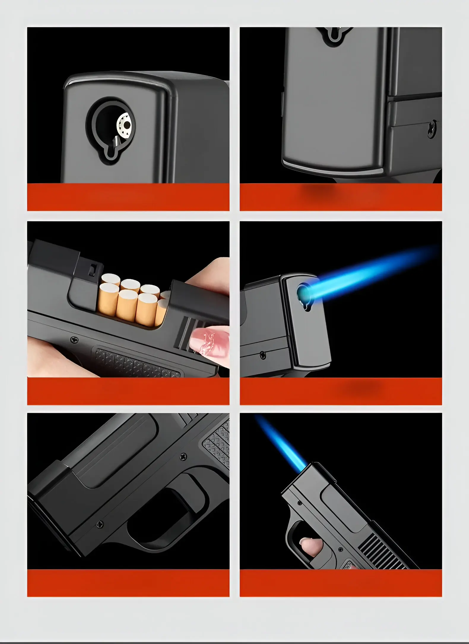 10 cigarette case with lighter gun specs