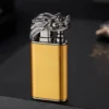Dragon Head Double Flame Lighter in Gold