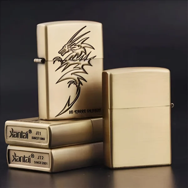 Gold engraved Zippo Style lighter