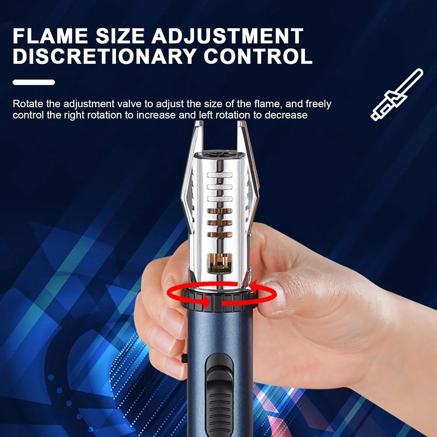Power Flame Torch Lighter flame size adjustments