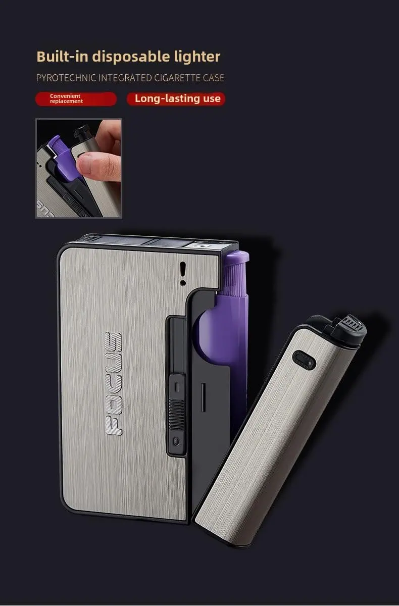 Cigarette Case With Built-in Lighter