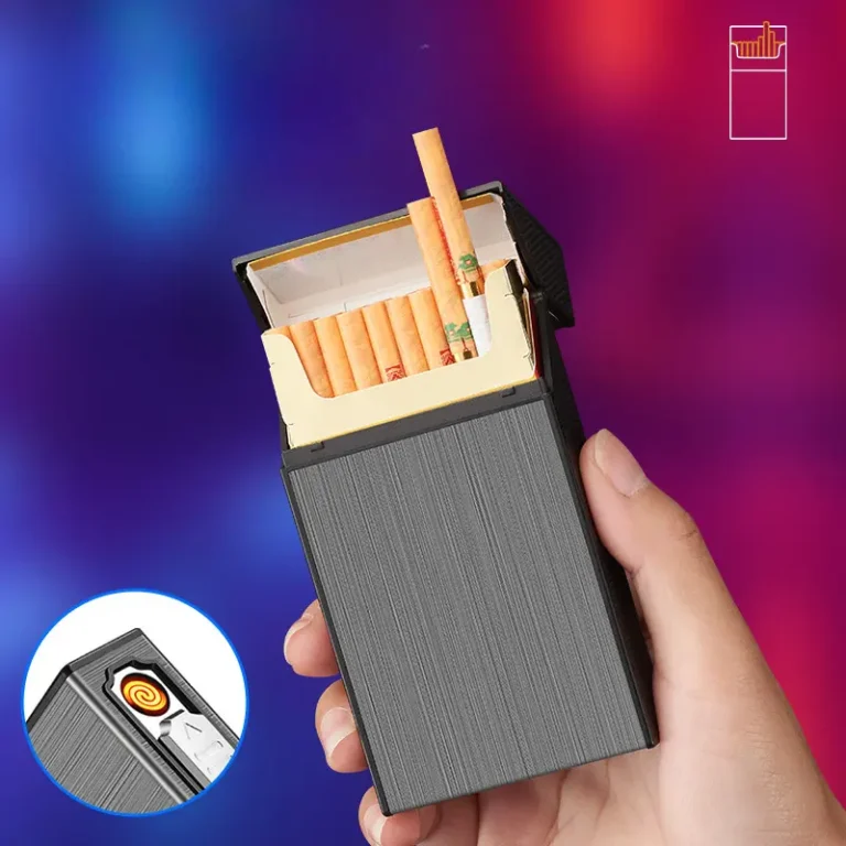 Cigarette Case With Rechargeable Electric Lighter